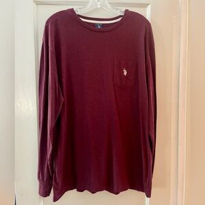 US Polo Assoc Burgundy Long Sleeve Size Medium